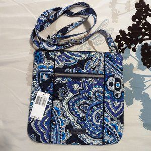 Vera Bradley Iconic Hipster Crossbody Purse NWT Deep Night Paisley Blues
